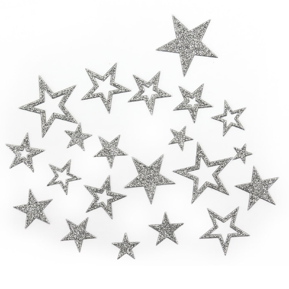 Sticker - Sterne, Gold-Silber, Hot Foil, 120 Aufkleber