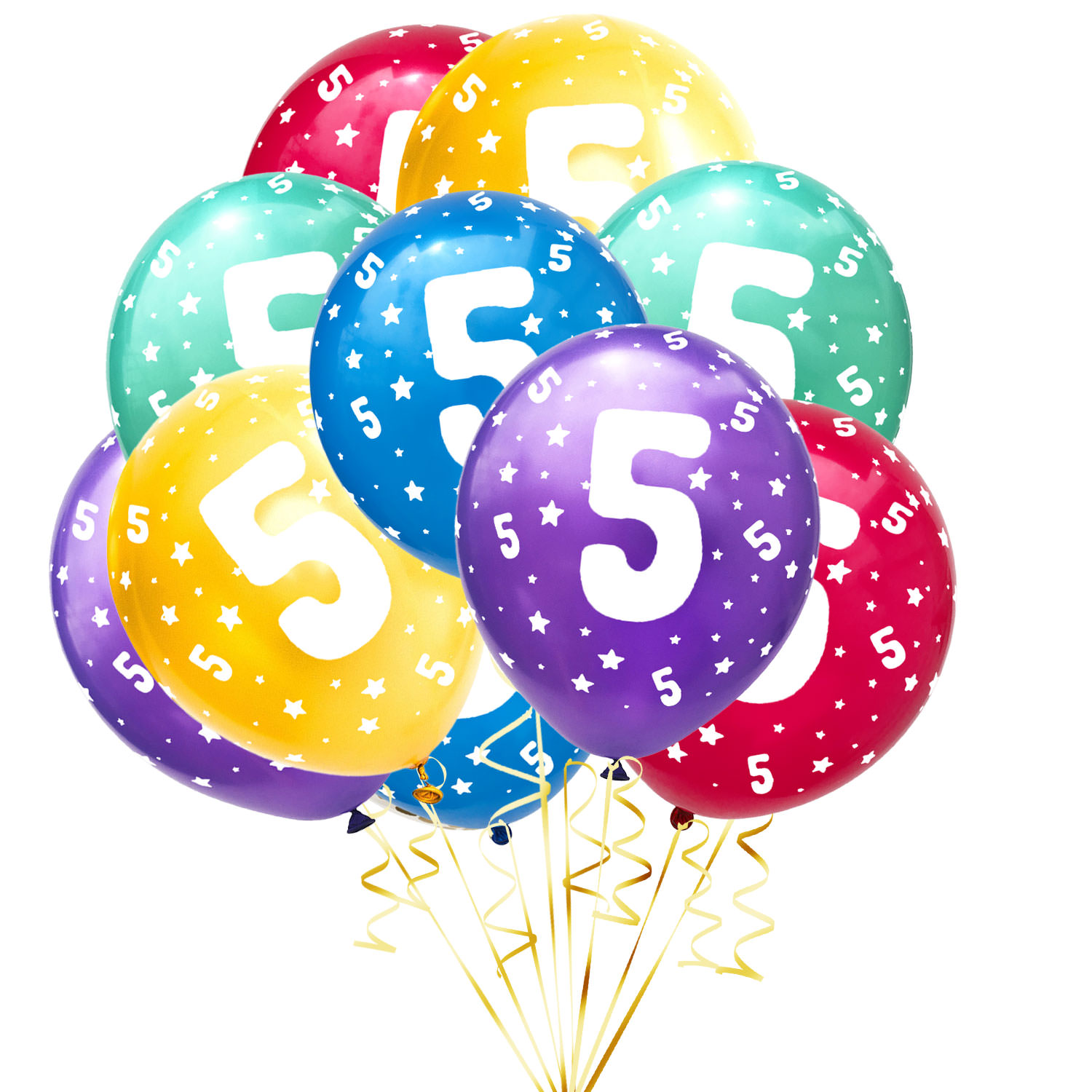 10 Luftballons Zahlen Happy Birthday für Kinder Geburtstag Ballons Bunt