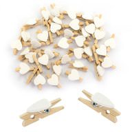50 Mini Wäscheklammern Holz Miniklammern Deko Klammern - weiße Herzen