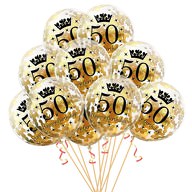 10x Konfetti Luftballons Zahl 50 Geburtstag Happy Birthday 50 Ballons