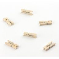 100 Mini Wäscheklammern Holz Miniklammern kleine Deko Klammern - Natur