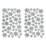 86 Sterne Sticker Stern Aufkleber für Weihnachten Weihnachtsdeko Geschenkdeko Basteln Glänzend - silber