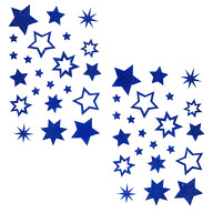 44 Glitzernde Funkelnde Sterne Sticker Stern Aufkleber Weihnachtssterne Weihnachtsdeko - dunkelblau