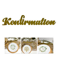 Schriftzug Konfirmation aus Holz als Tischdeko für Konfirmation Deko Dekoration Junge Mädchen - gold