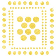 120 Punkte Sticker Aufkleber Set mit Glitzer Scrapbooking - gold