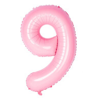 Folien Luftballon mit Zahl 9 für Kinder Geburtstag Mädchen Jubiläum Party Deko Ballon rosa
