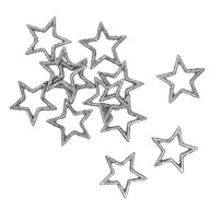 12 Sterne Glitzer Streudeko Stern Tischdeko Deko für Weihnachten Dekoration Weihnachtsdeko - silber
