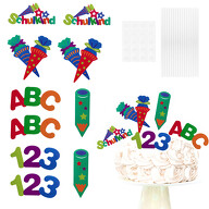 Torten Kuchen Topper Aufsatz Schulkind Zuckertüten ABC 123 für Schuleinführung Einschulung von Jungs Mädchen