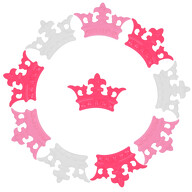 Kronen Konfetti für Geburtstag JGA Sommer Party Tisch Deko Streudeko Kindergeburtstag Mädchen - pink rosa weiß