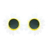 Blumen Brille Partybrille Spaßbrille Sonnenbrille für Geburtstag Party Fasching Karneval Accessoire - weiß