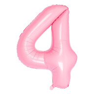 Folien Luftballon mit Zahl 4 für Kinder Geburtstag Mädchen Jubiläum Party Deko Ballon rosa