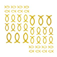 38 Fisch Sticker Glitzer Aufkleber Kommunion Taufe Tisch Deko - gold