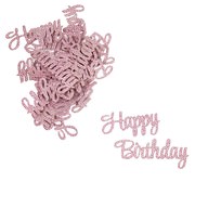 Konfetti Set Happy Birthday Tisch Deko Kinder Geburtstag rosa mit Glitzereffekt