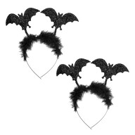 Haarreifen Set 2x Fledermaus Haarreif für Halloween Fasching Karneval Party Kostüm Accessoires