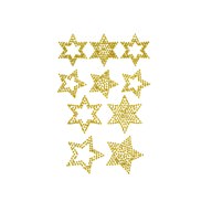 10 Sterne Sticker Strass Steine für Weihnachten Weihnachtsdeko Weihnachtssterne - gold