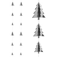 3D Tannenbaum Deckenhänger Weihnachtsbaum Girlande Deko für Weihnachten Winter Weihnachtsdeko - silber