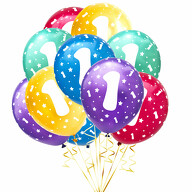 Luftballon Set Zahl 1 für 1. Geburtstag Kindergeburtstag Party 10 Deko Ballons Geburtstagsdeko bunt