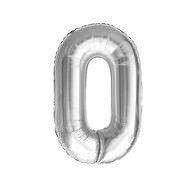 Folien Luftballon mit Zahl 0 Geburtstag Jubiläum Party Deko Ballon - silber