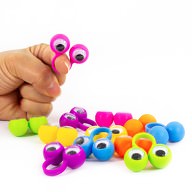 12 Augen Fingerpuppen mit Wackelaugen Kinder Spielzeug im Farbmix