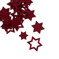 24 Filz Sterne Weihnachtsdeko Tischdeko Weihnachten 3 Motive - rot