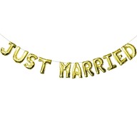 Just Married Folienballon Girlande Hochzeit Deko Hochzeitsfeier Hochzeitsdeko gold