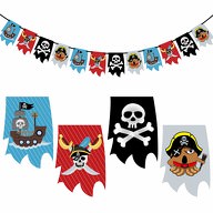 Piraten Girlande Banner für Jungs Kinderzimmer Deko Kinder Geburtstag Piraten Party