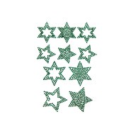 10 Sterne Sticker Strass Steine für Weihnachten Weihnachtsdeko Weihnachtssterne - grün