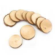 10 Holz Scheiben Untersetzer mit Rinde Holzdeko