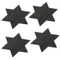 4 Filz Untersetzer Sterne Glasuntersetzer Ø 35cm - dunkelgrau