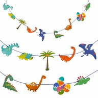 Dino Girlande 3m Dinosaurier Kinderzimmer Hänge Deko Kinder Geburtstag Party Dekoration