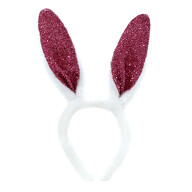 Haarreif Hasen Ohren Bunny Häschen Haarreifen Kostüm Accessoire Karneval Fasching Party weiß pink