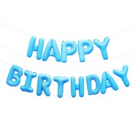 Happy Birthday Folienballon Girlande in blau Geburtstag Kindergeburtstag Party Deko