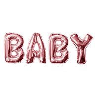 Folien Luftballon Baby Schriftzug Folienballon für Baby Shower Party Geburt Mädchen - rosé