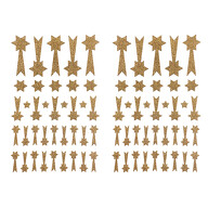 74 Sternschnuppen Sticker Glitzer Schnuppen Stern Aufkleber für Weihnachten zum Dekorieren Spielen Basteln Scrapbooking - champagner