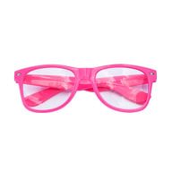 Nerdbrille Hornbrille 80s Retro Nerd Streber Brille - light rosa