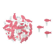 36 Mini Fisch Wäscheklammern rosa Holz Klammern Holzklammern Deko Konfirmation Kommunion Taufe Hochzeit