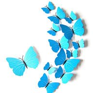 3D Schmetterlinge 12er Set Wandtattoo Wandsticker Wanddeko - Türkis