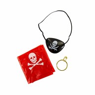 Pirat Kostüm Accessoire Set für Kinder Jungs Piraten Party - Augenklappe + Kopftuch + Ohrring