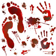 Halloween Sticker Aufkleber blut Handabdrücke Fußabdrücke - extra groß