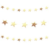 Stern Girlande Banner mit Sternen Geburtstag Party Weihnachten Baby Shower Deko - gold