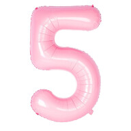 Folien Luftballon mit Zahl 5 für Kinder Geburtstag Mädchen Jubiläum Party Deko Ballon rosa
