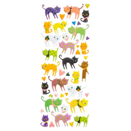 Katzen 3D Sticker Tier Aufkleber Set für Kinder Doming Vintage Retro Deko Scrapbooking Basteln