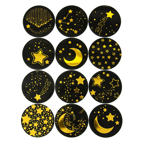 Sterne Mond Sternschnuppen Aufkleber für Weihnachten Sticker Weihnachtsaufkleber Weihnachtsdeko