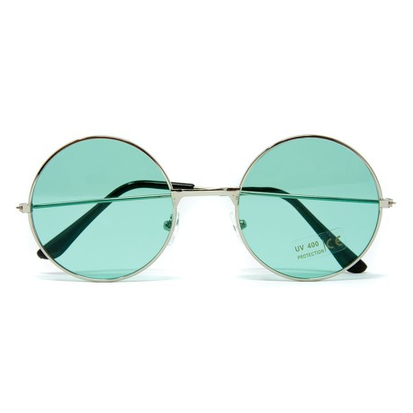 Hippie Brille John Lennon Retro Sonnenbrille Herren Damen 60er 70er Jahre Party Fasching Karneval - grün