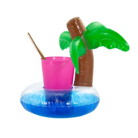 5x Schwimmende Palme Getränkehalter Becherhalter aufblasbar Pool Badespielzeug
