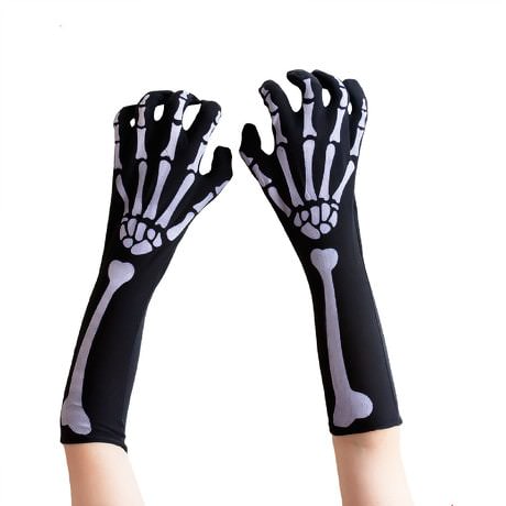 Skelett Handschuhe Armlinge Halloween Kostüm Karneval