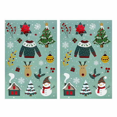 42 weihnachtliche Aufkleber für Weihnachten Sticker mit Glanz Weihnachtsdekoration Basteln Geschenk Deko