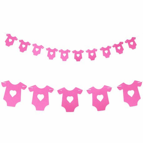 Girlande Baby Shower Baby Party Deko Schwangerschaft - Hemdchen rosa