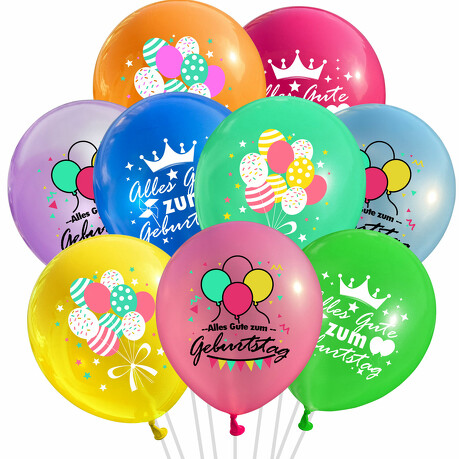 Luftballon Set Alles Gute zum Geburtstag für Kinder Geburtstag Party 9 Deko Ballons Geburtstagsdeko bunt