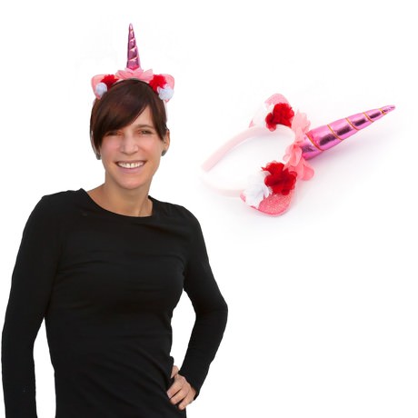 Haarreifen Einhorn Haarreif Unicorn Fasching Karneval JGA pink